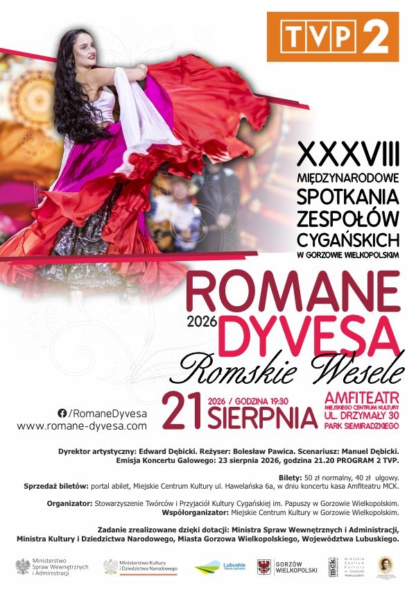 Bilety XXXVIII Międzynarodowe Spotkania Zespołów Cygańskich ROMANE DYVESA 2026