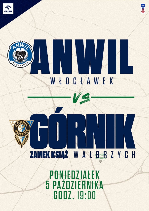 Bilety Anwil Włocławek vs Górnik Zamek Książ Wałbrzych
