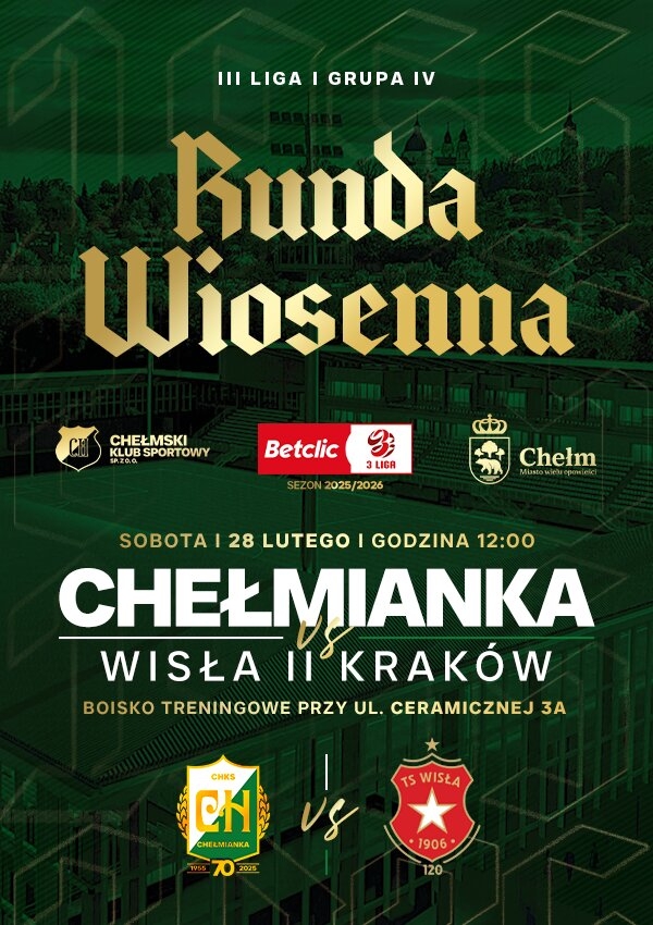 Bilety CHKS Chełmianka Chełm vs Wisła II Kraków